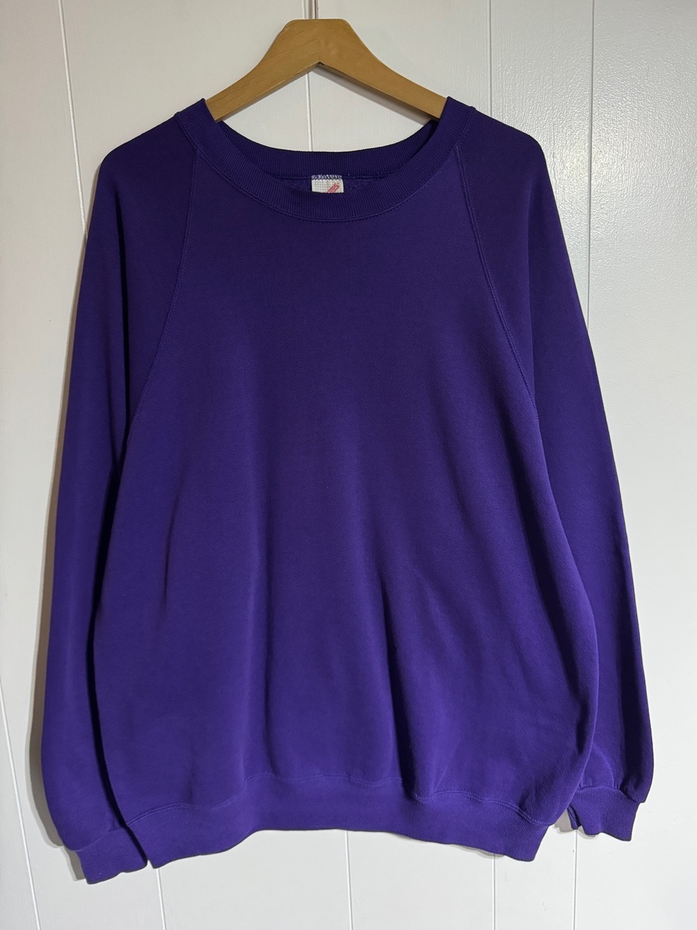 Vintage 90s Dark Purple Crewneck Sweatshirt Jerzees Made in USA Raglan